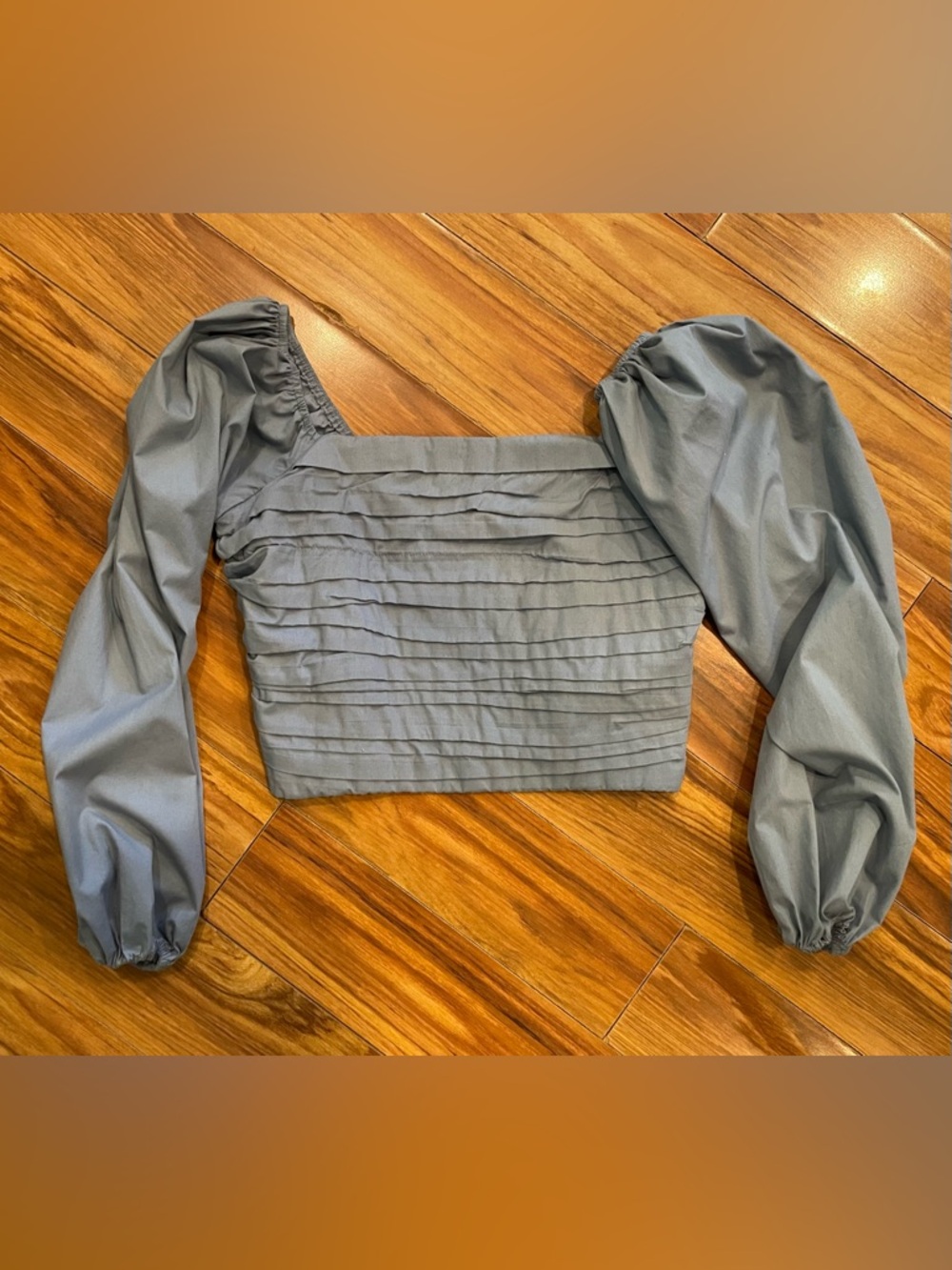 Abercrombie & Fitch Light Blue rouched long-sleeve blouse